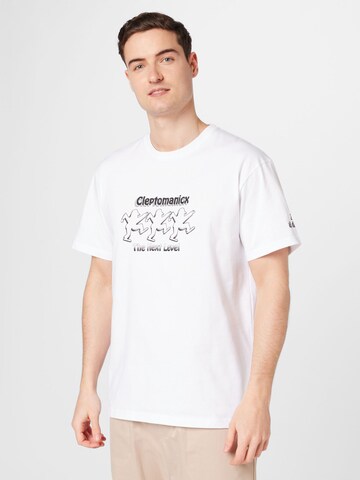Cleptomanicx T-Shirt 'Next Level' in Weiß: Vorderseite