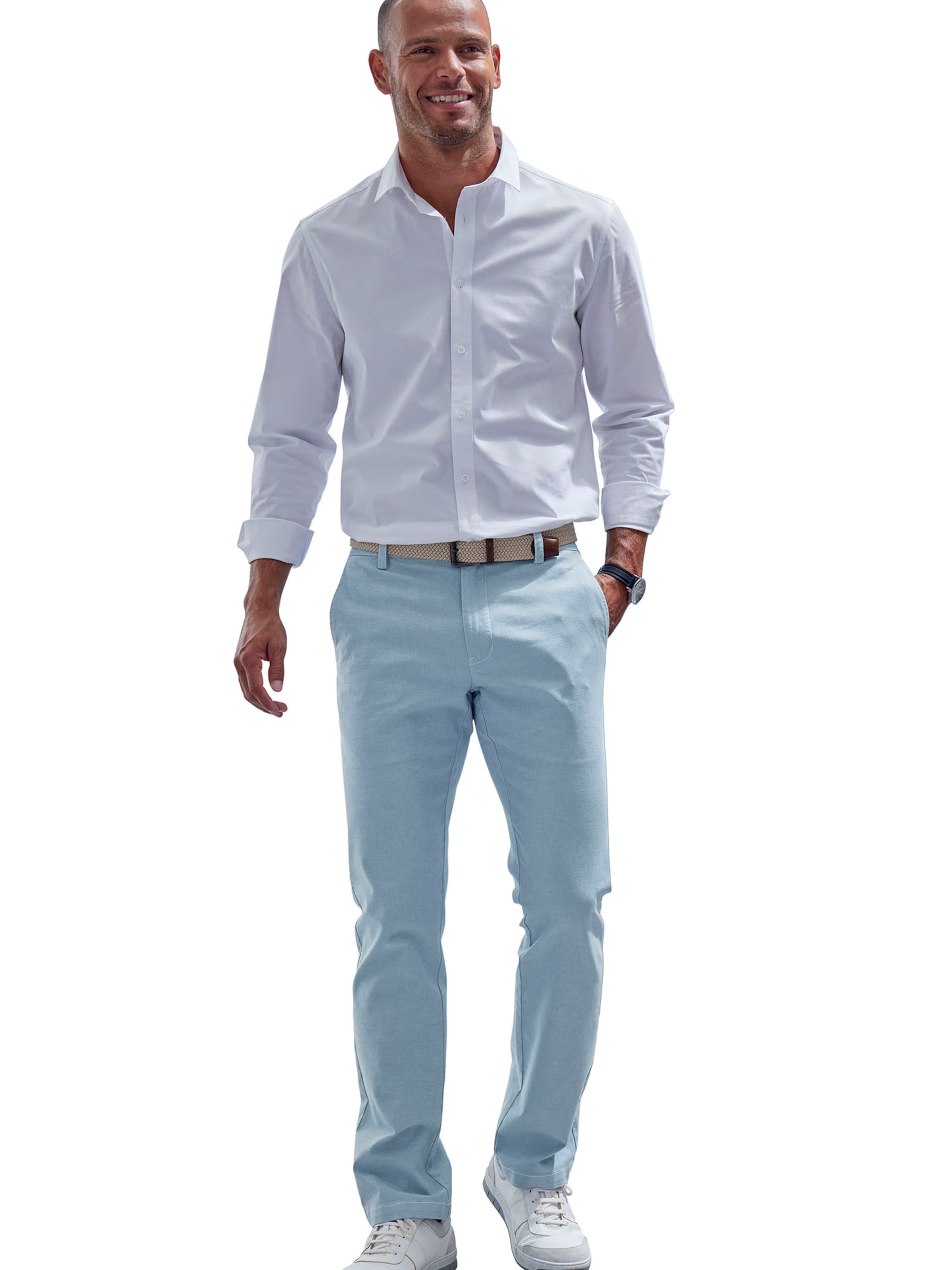 JOHN DEVIN - regular Pantalón chino 'Oxford' en azul: frente