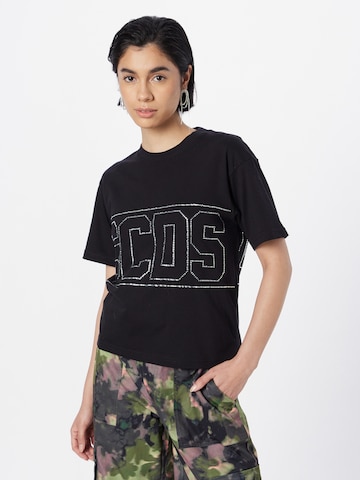 GCDS - Camiseta en negro: frente