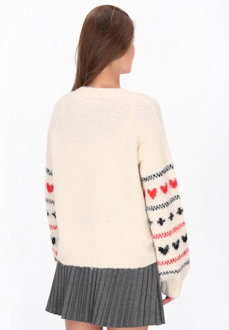 MYMO - Casaco de malha 'Young Fashion' em branco