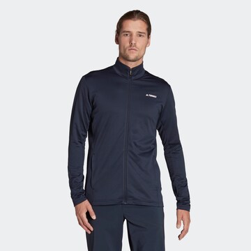 ADIDAS TERREX Athletic Fleece Jacket 'Multi Primegreen' in Blue: front
