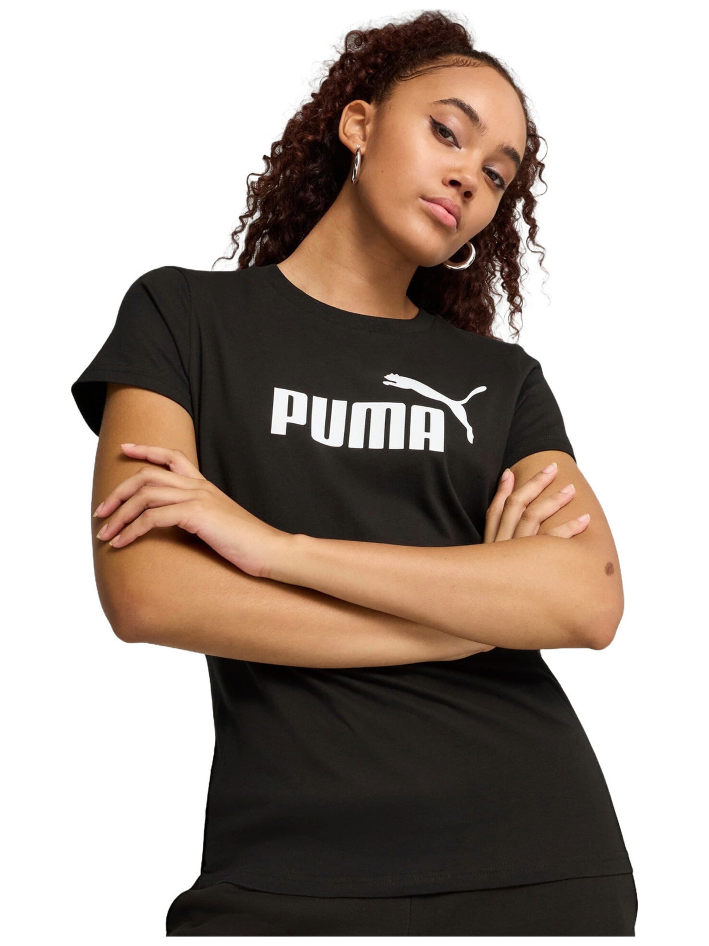 PUMATehnička sportska majica 'Puma Ess No. 1 Logo Tee' - crna boja: prednji dio