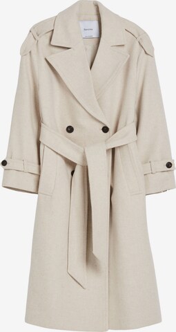 Bershka Between-Seasons Coat in Beige: front