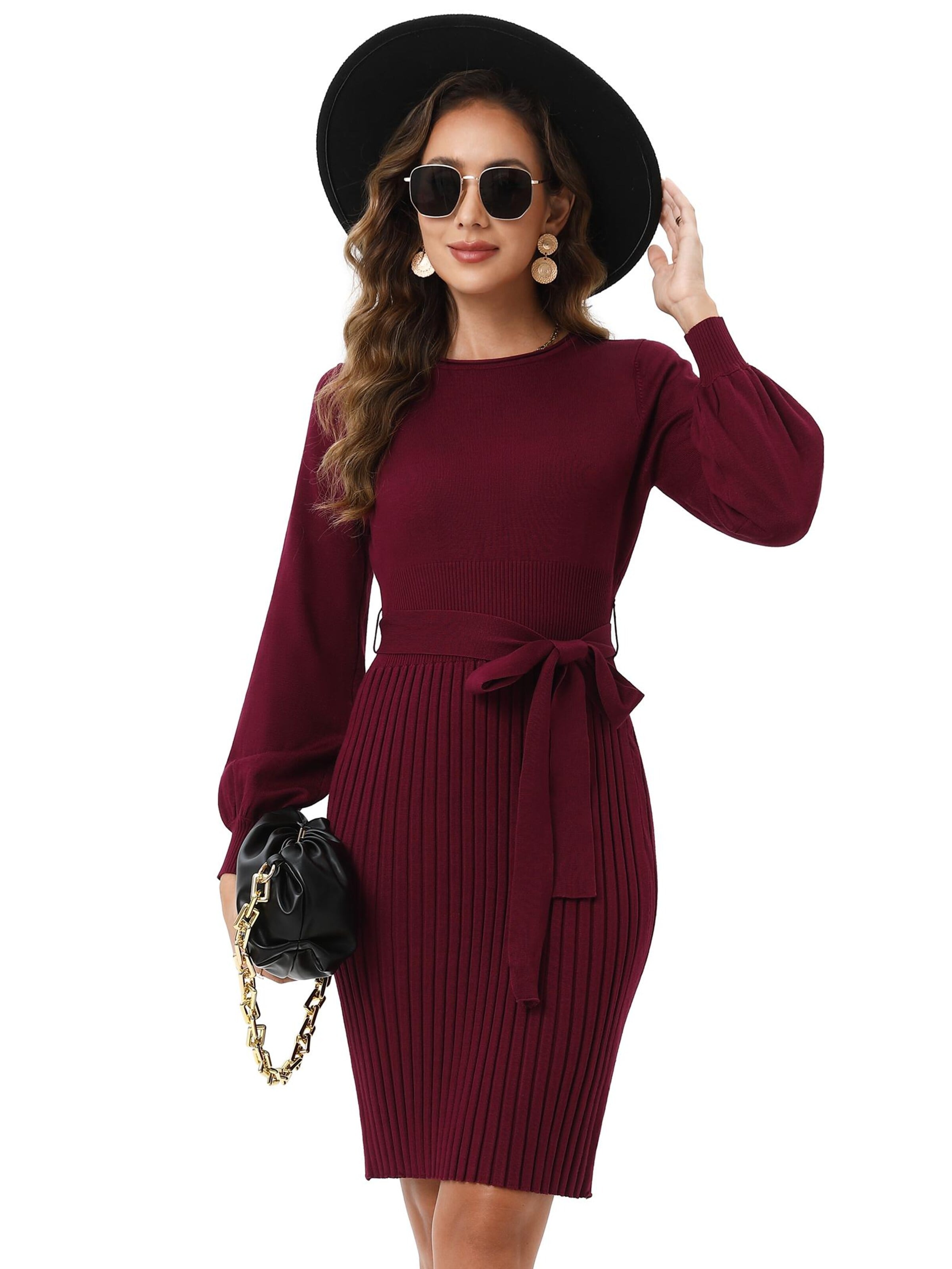 Yesfashion Dress in Red: front