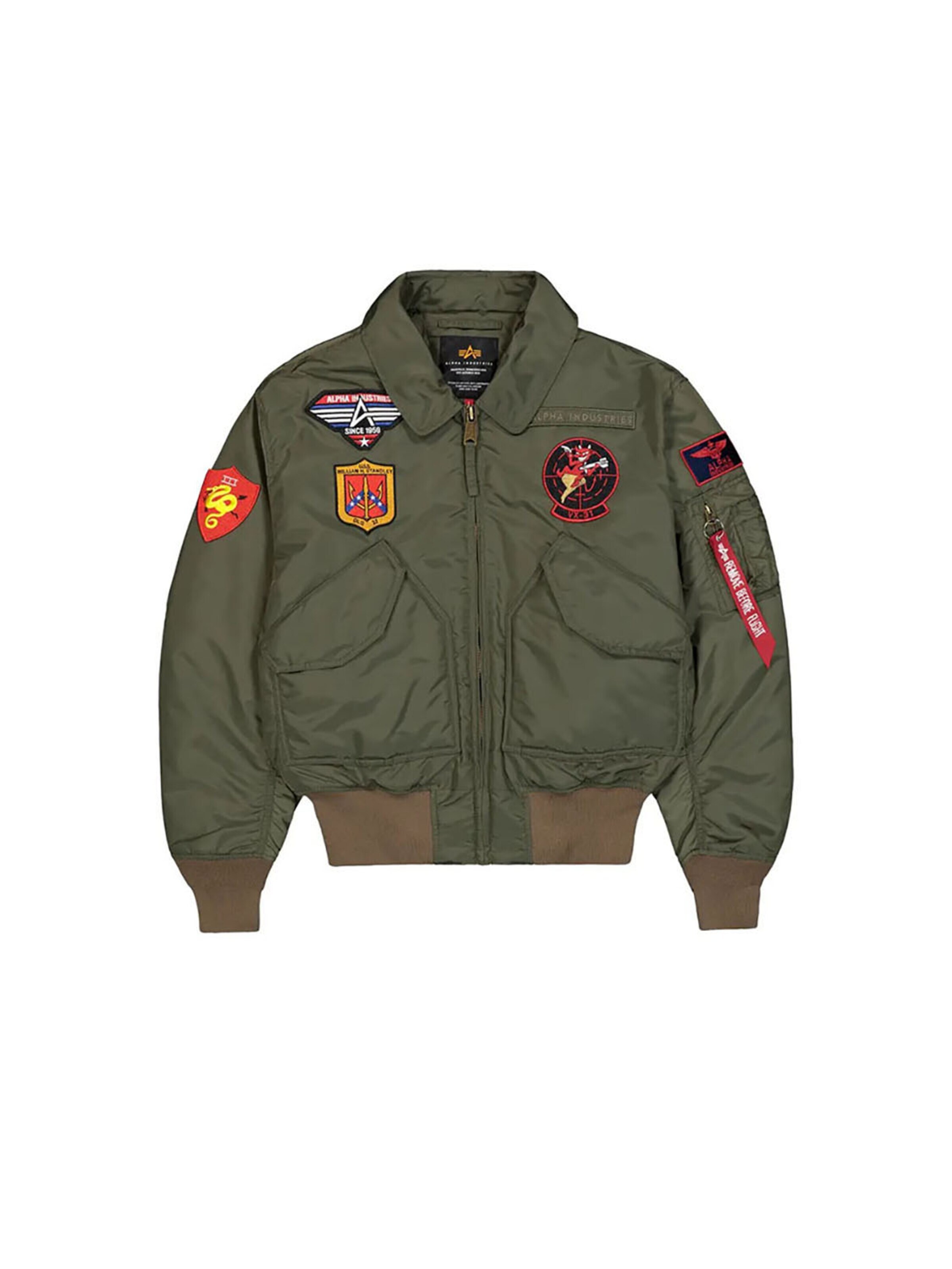 ALPHA INDUSTRIES Outdoorjacke 'CWU-45/P Devils Brigade'‌‌‌ in Grün: Vorderseite