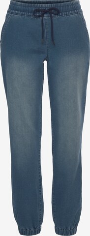 H.I.S Tapered Pants in Blue: front