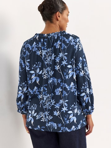 Cellbes of Sweden Gemustertes Jersey-Top mit Rüschenkante in Blau