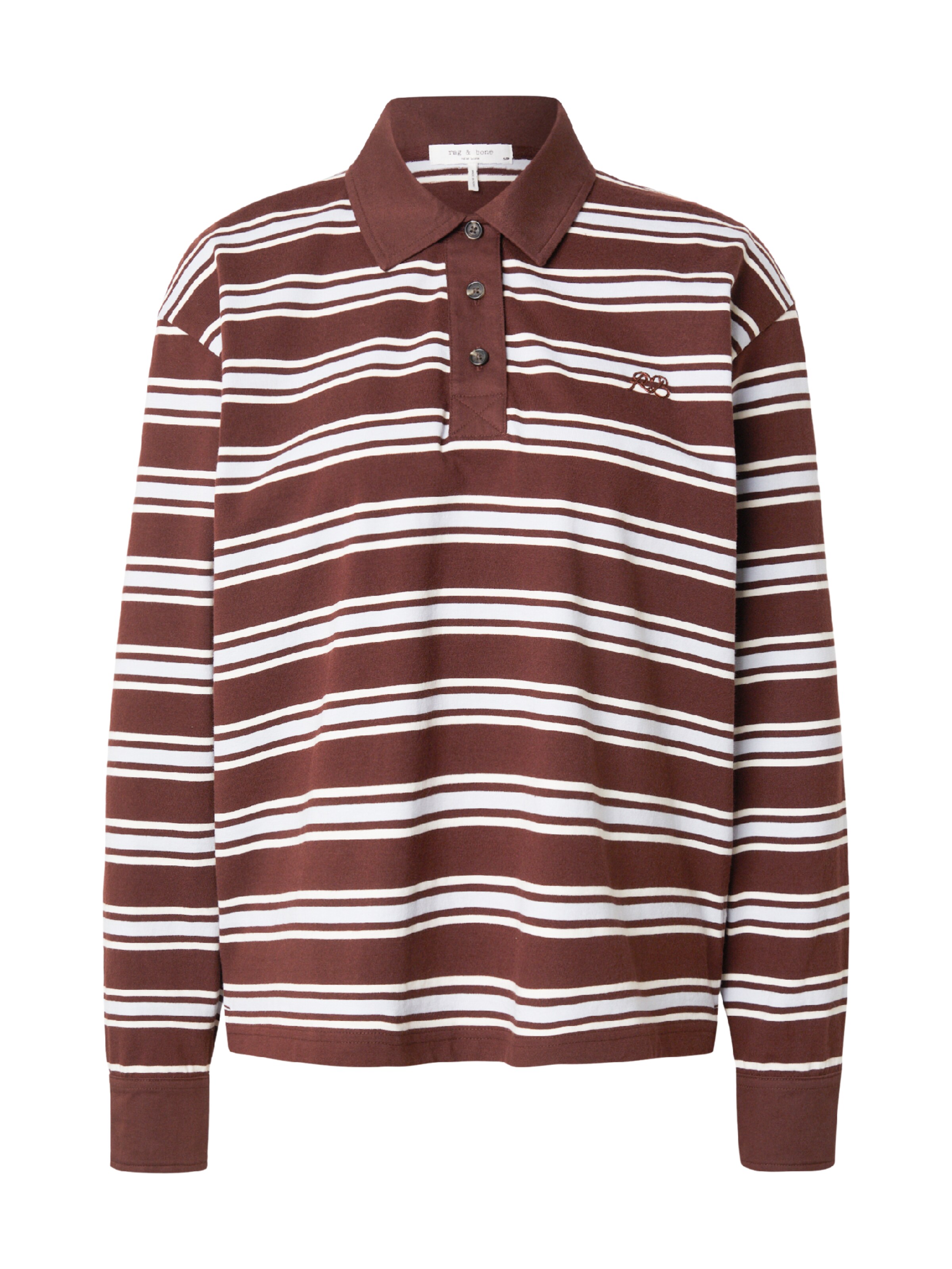 rag & bone Koszulka w kolorze brązowy / białym, Podgląd produktu