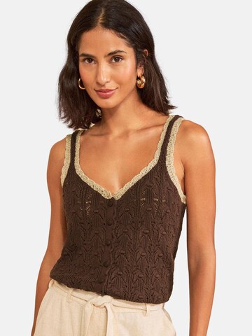 love & roses Stricktop in Braun: Vorderseite