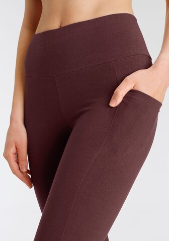 VIVANCE Skinny Workout Pants in Brown