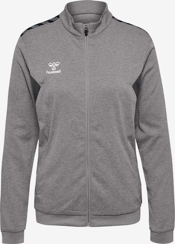 Hummel Athletic Zip-Up Hoodie in Grey: front