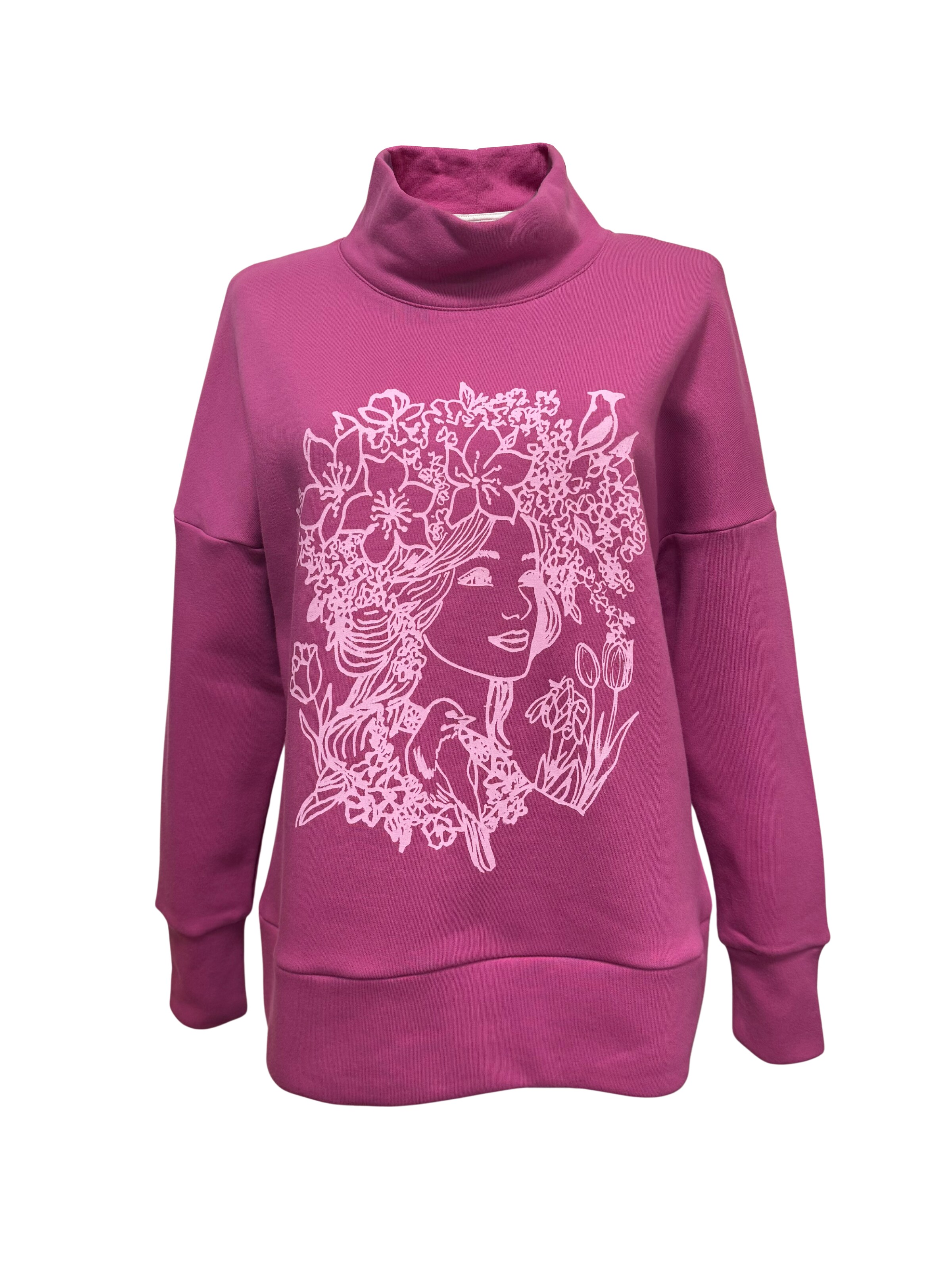 Sweat-shirt 'SPRING in my mind' RADADA en rose : devant