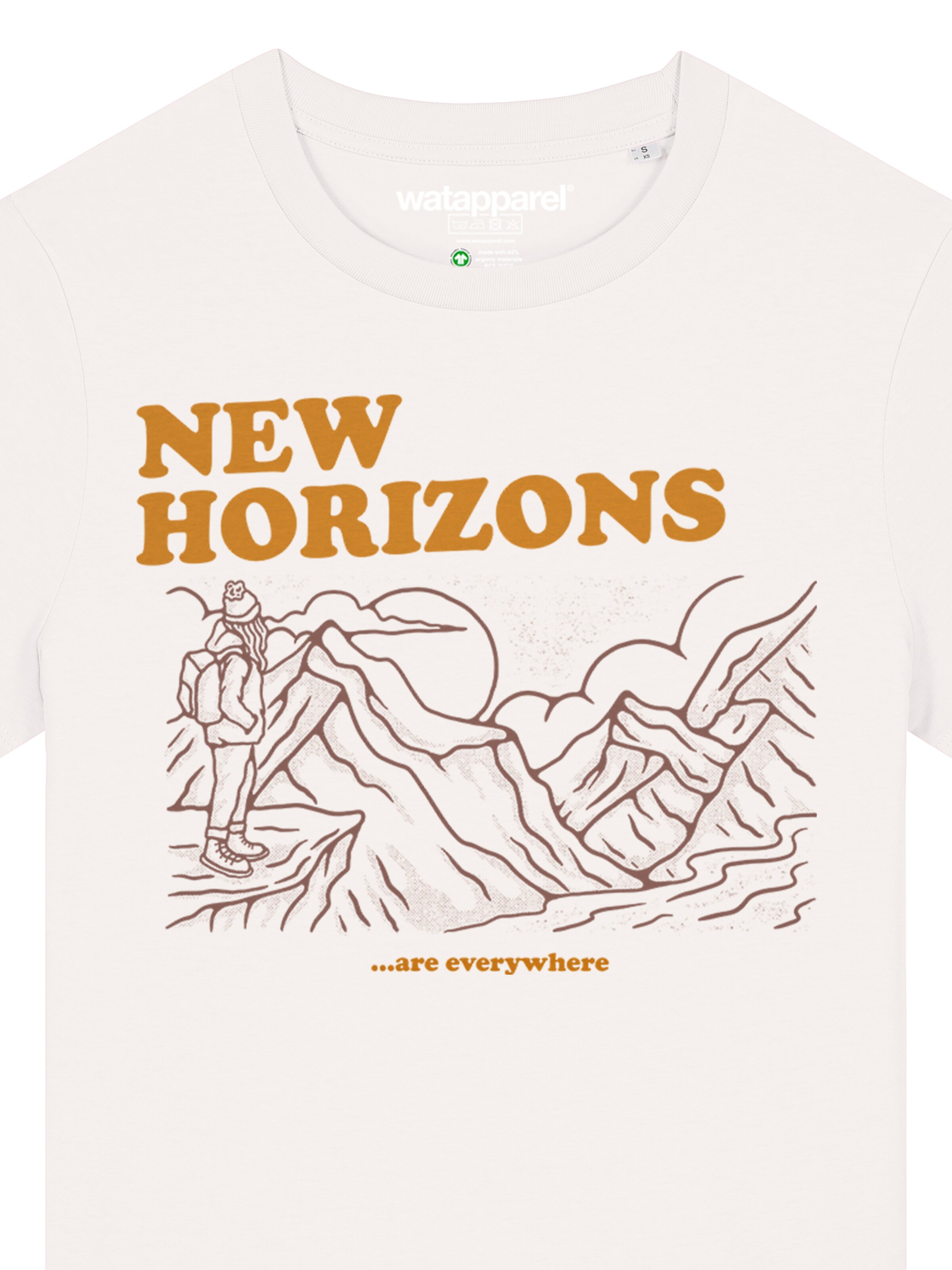 Watapparel Shirt 'New horizons are everywhere' in White