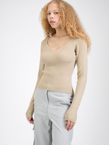 Pull-over 'JDYPLUM MIA' JDY en beige : devant