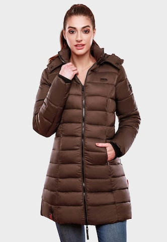 MARIKOO Winter Coat 'Abendsternchen' in Brown: front