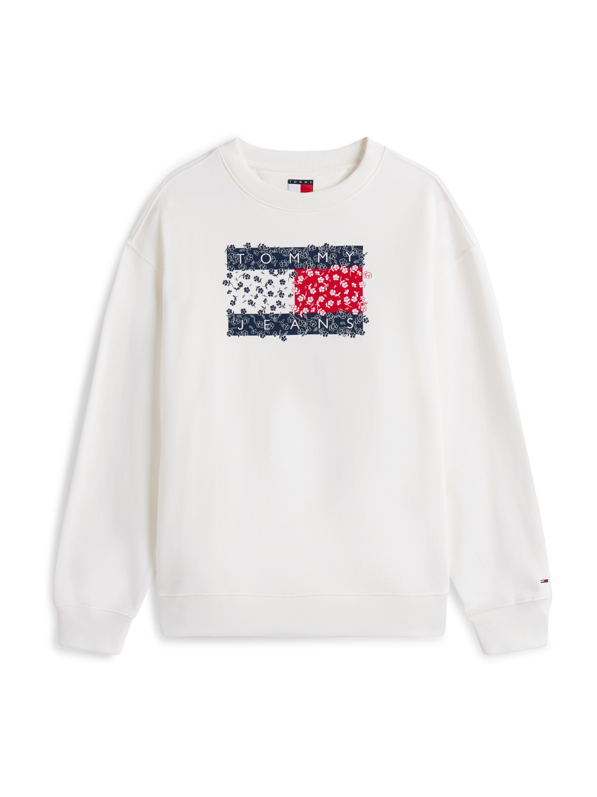 Tommy Jeans Mikina – bílá: přední strana