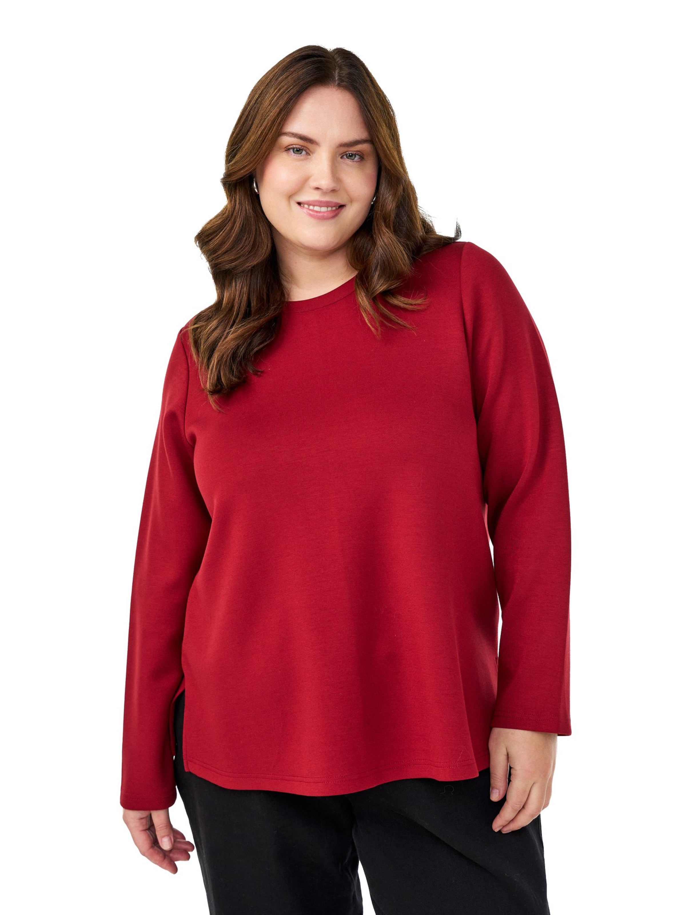 Zizzi Shirt 'Mona' in Rood: voorkant