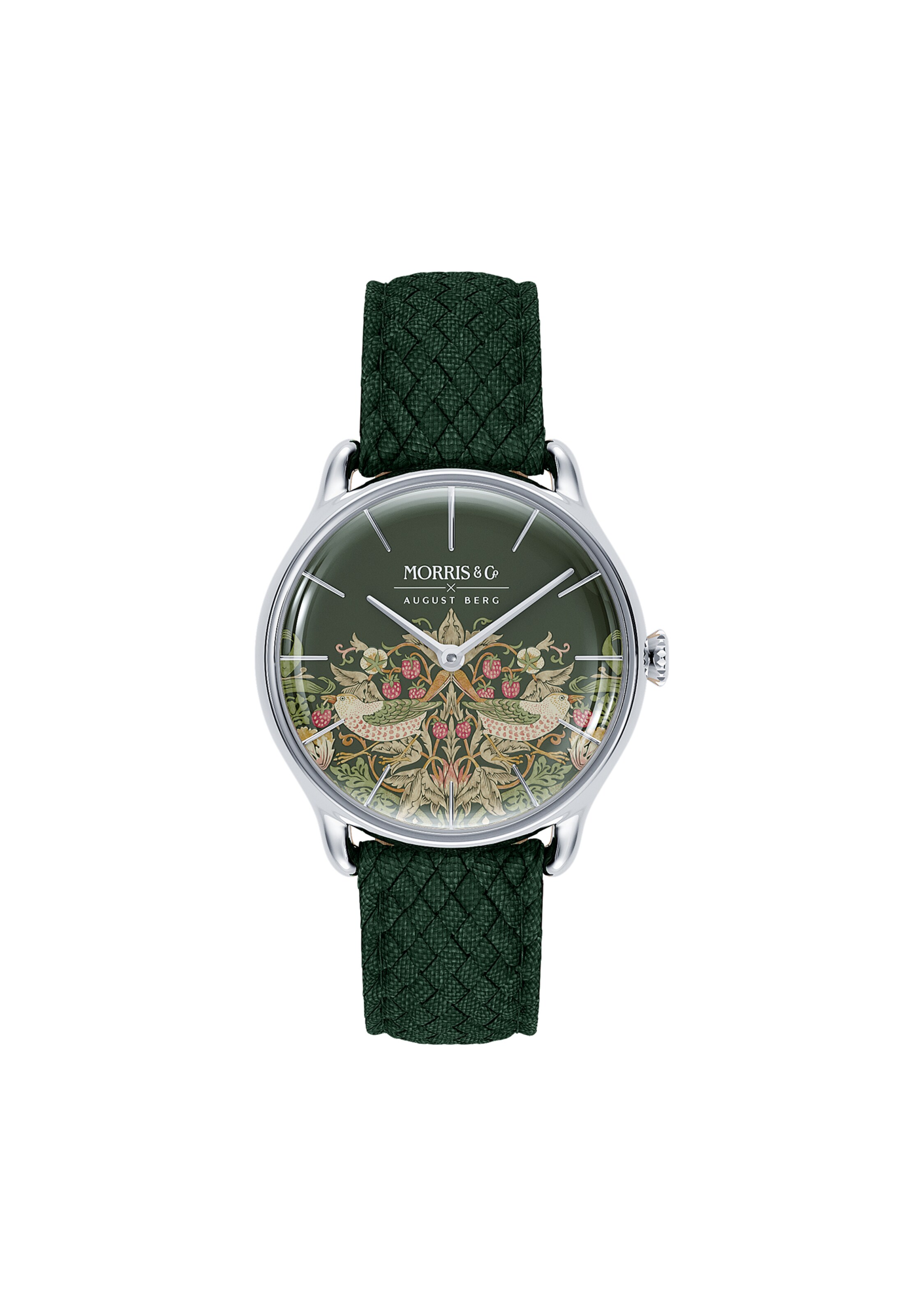 Frauen Uhren August Berg Uhr 'MORRIS & CO Silver Green Perlon 30mm' in Grün - KR37460
