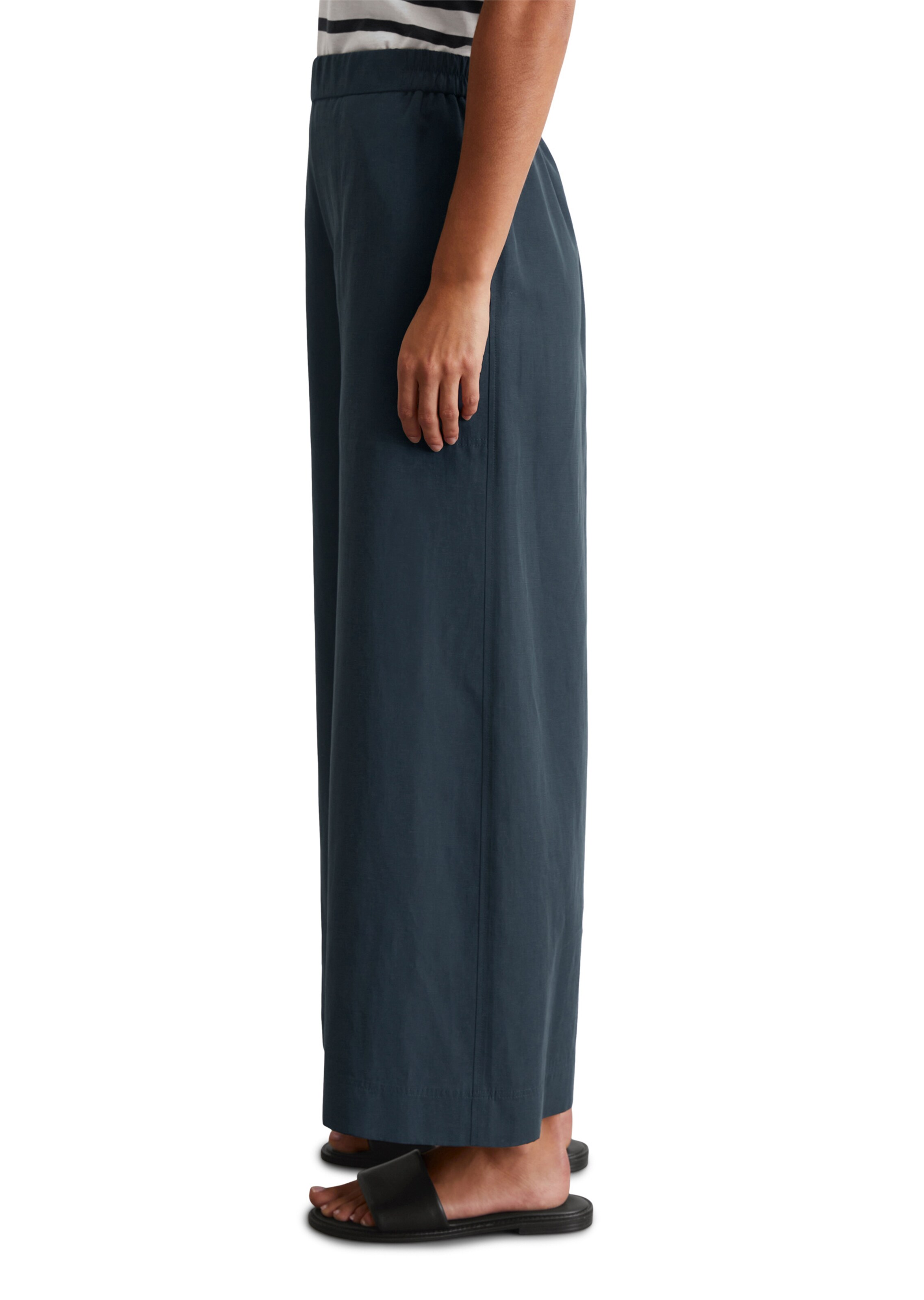 Marc O'Polo Wide leg Broek in Blauw