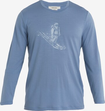 ICEBREAKER Performance Shirt 'Tech Lite II Skiing Yeti' in Blue: front
