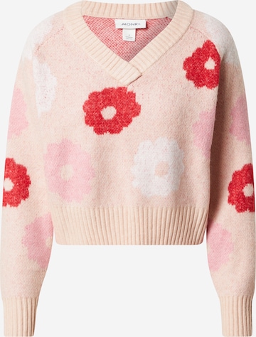 Monki Sweter w kolorze różowy: przód