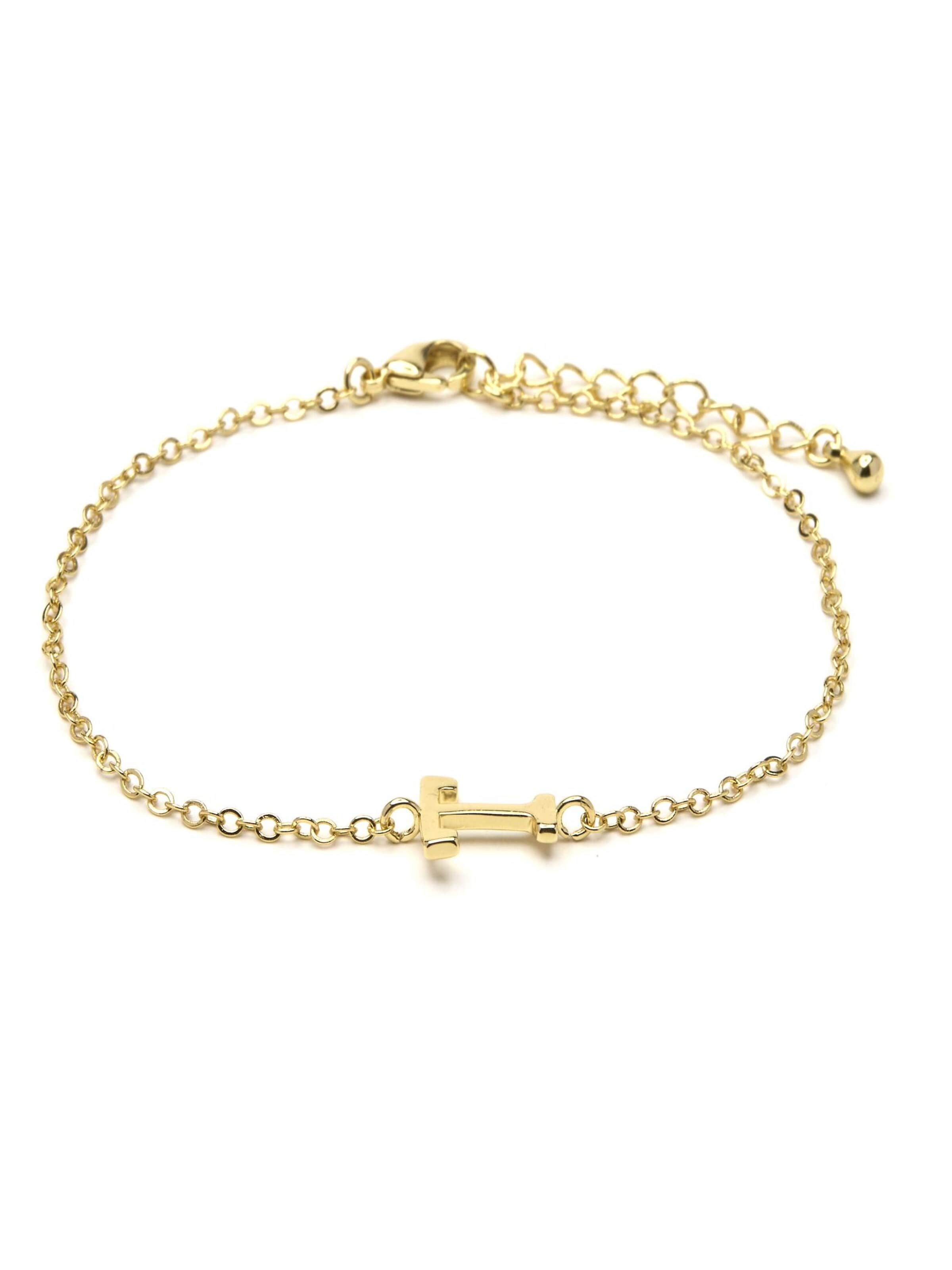 Luxenter Armbånd 'Alphabet T' i guld: forside