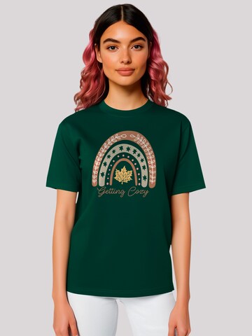 F4NT4STIC Shirt 'Getting cozy fall rainbow' in Groen: voorkant