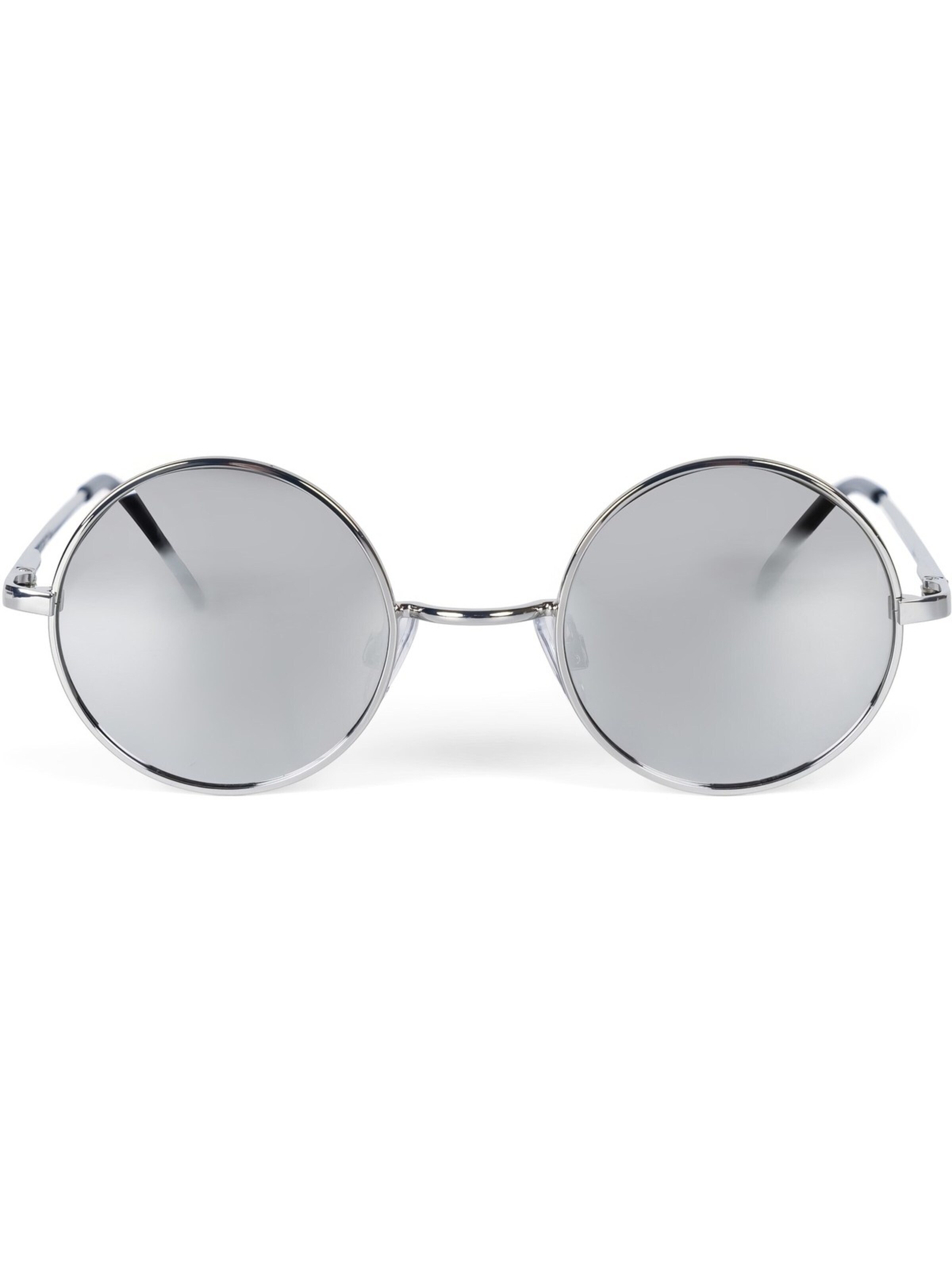 styleBREAKER Sunglasses 'Retro Sonnenbrille Klein Rund mit Federscharnier' in Silver