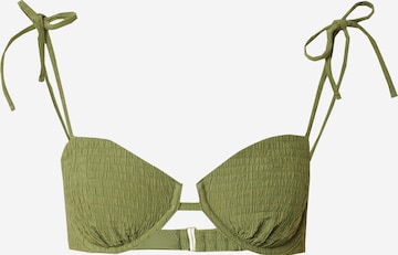Abercrombie & Fitch Balconette Bikini Top in Green: front