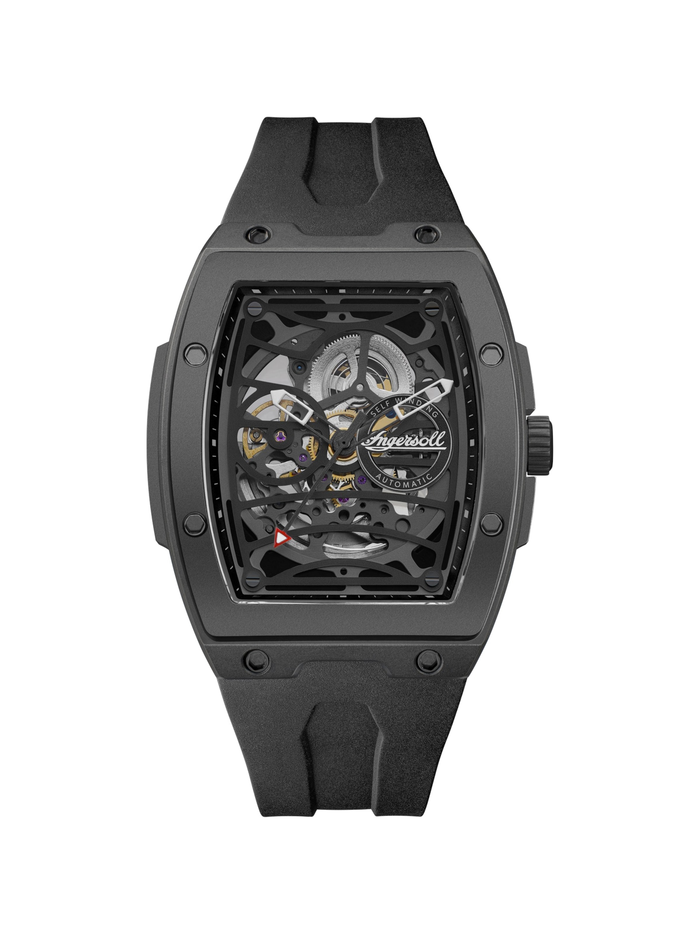 INGERSOLL Analoguhr ' The Rim ' in Schwarz: Vorderseite