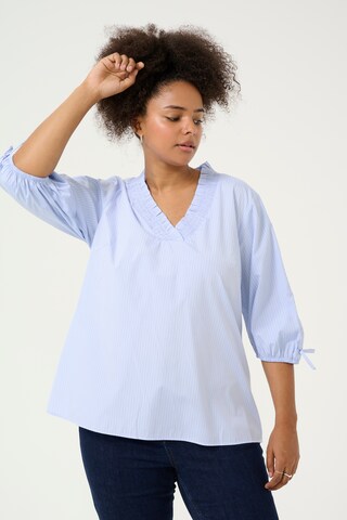 Camicia da donna 'Tiara' di KAFFE CURVE in blu: frontale