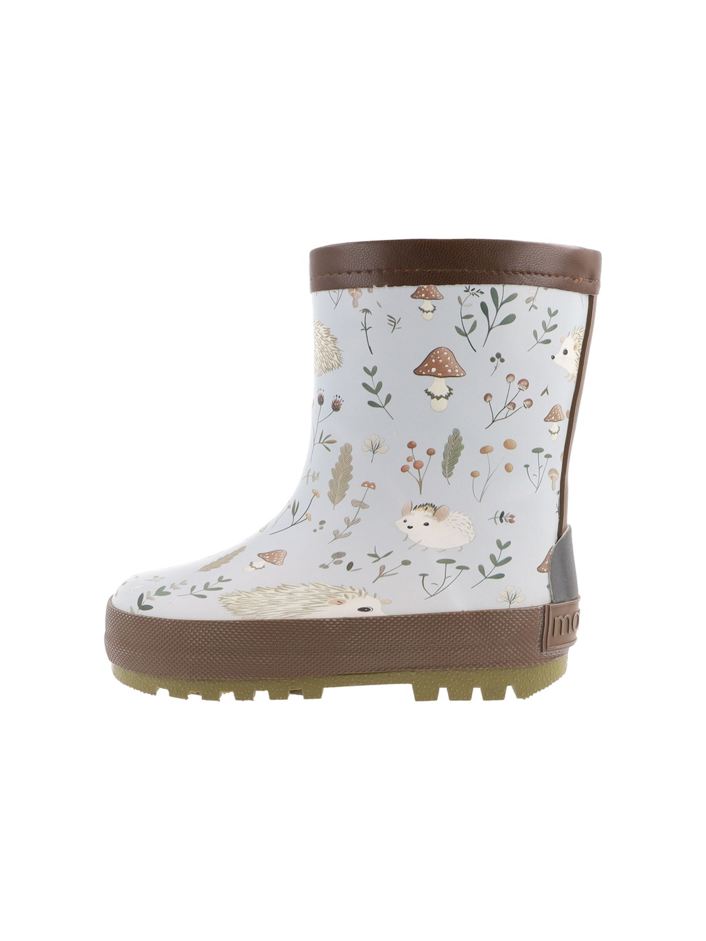 MAXIMO Gummistiefel 'Gummistiefel allover Igel Fotoprint, Reflekt 3M, Winterfutter'‌‌‌‌‌‌ in Braun: Vorderseite