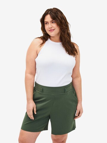 Zizzi Regular Pants 'Ellie' in Green