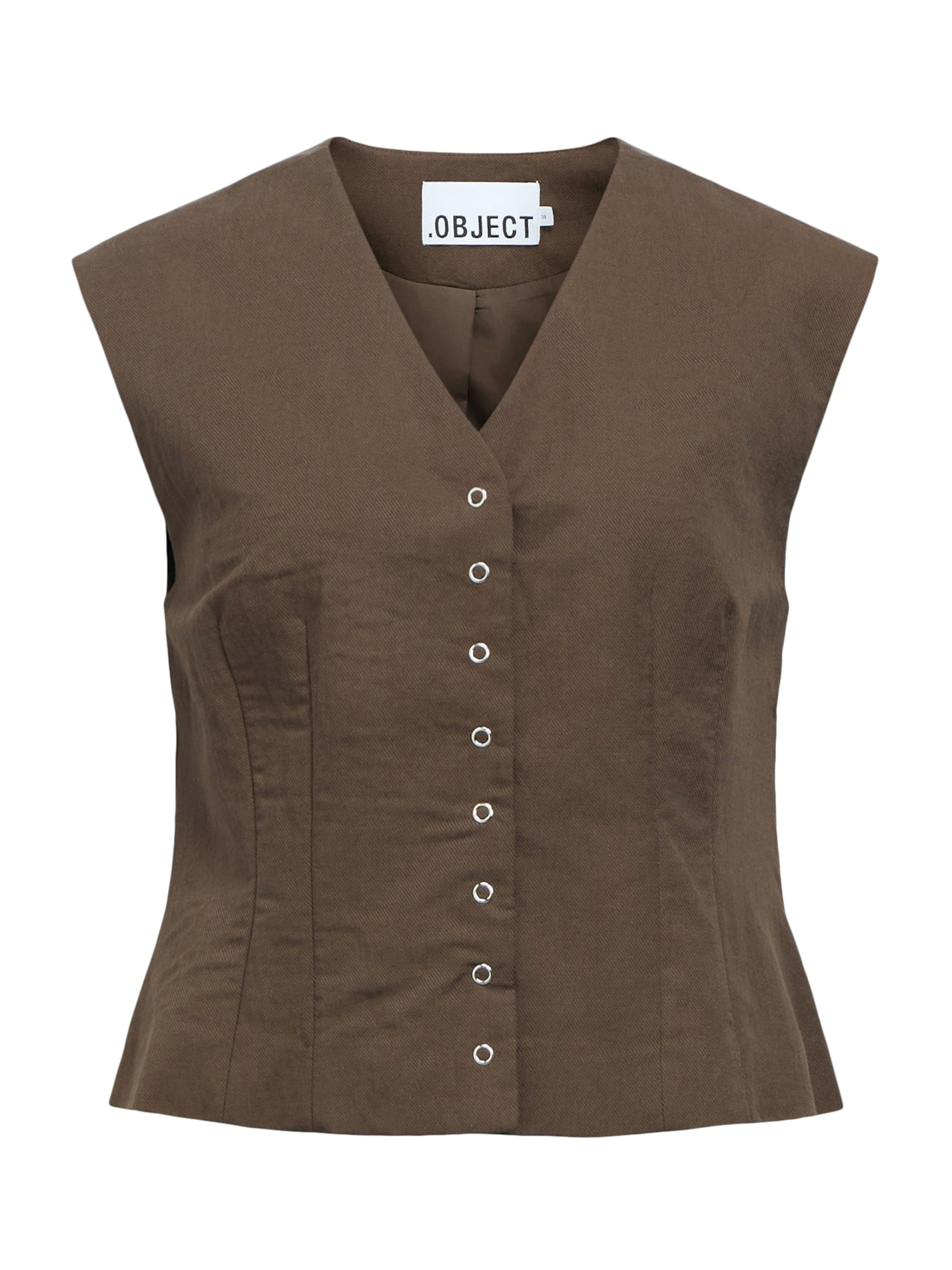 OBJECT Gilet 'OBJMOLLY' in Bruin: voorkant