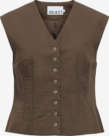 OBJECT Jakkesætsvest 'OBJMOLLY' i brun: forside