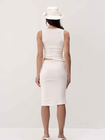 FEMSSY Dress 'TALIA DRESS BROWN' in White