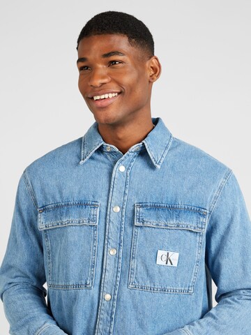 Calvin Klein Jeans Rovný strih Košeľa - Modrá