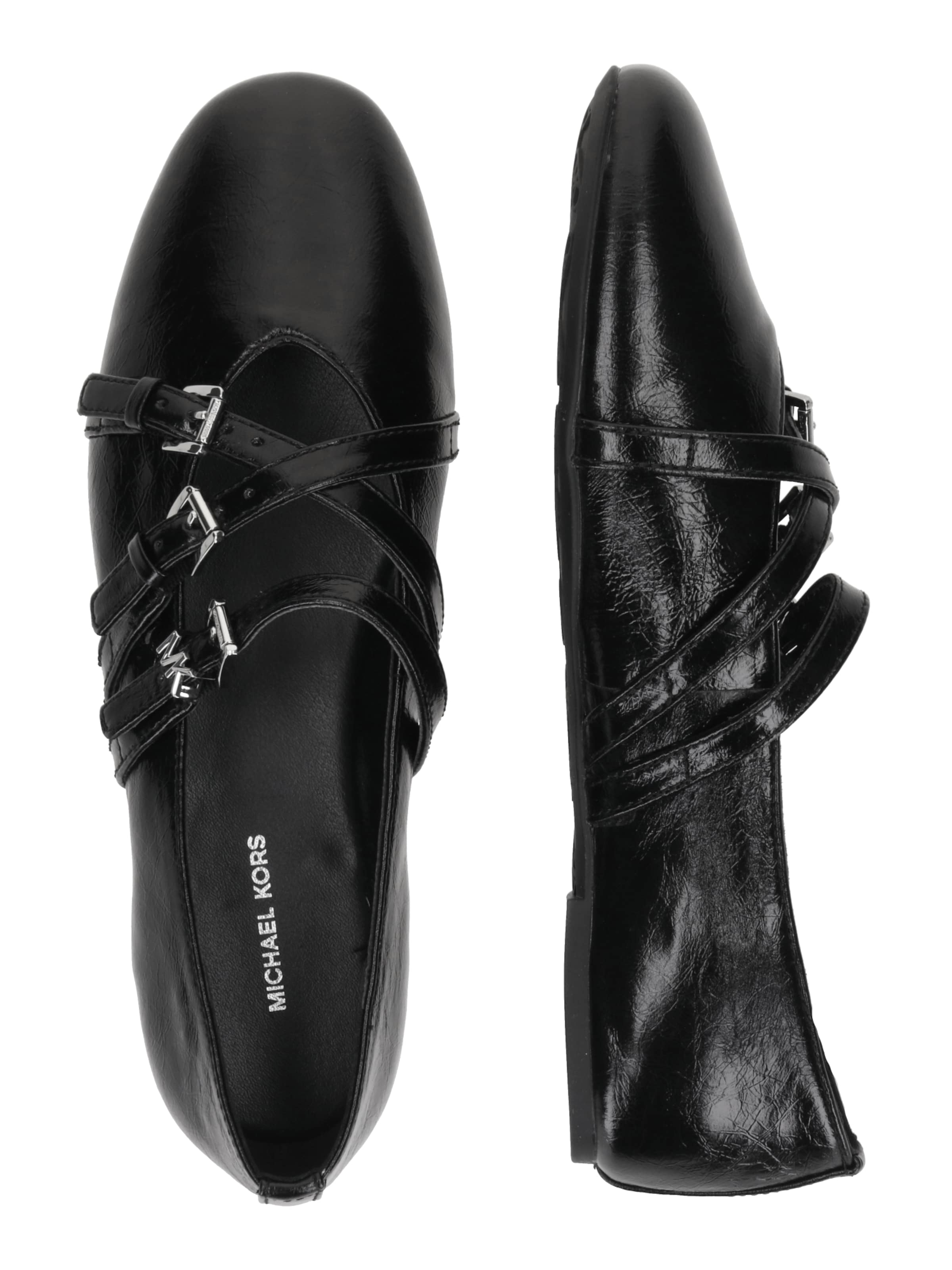 Balerini cu curea glezna 'INDY FLEX' de la MICHAEL Michael Kors pe negru