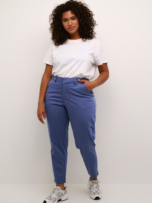 KAFFE CURVE Slim fit Chino Pants 'Leana' in Royal Blue