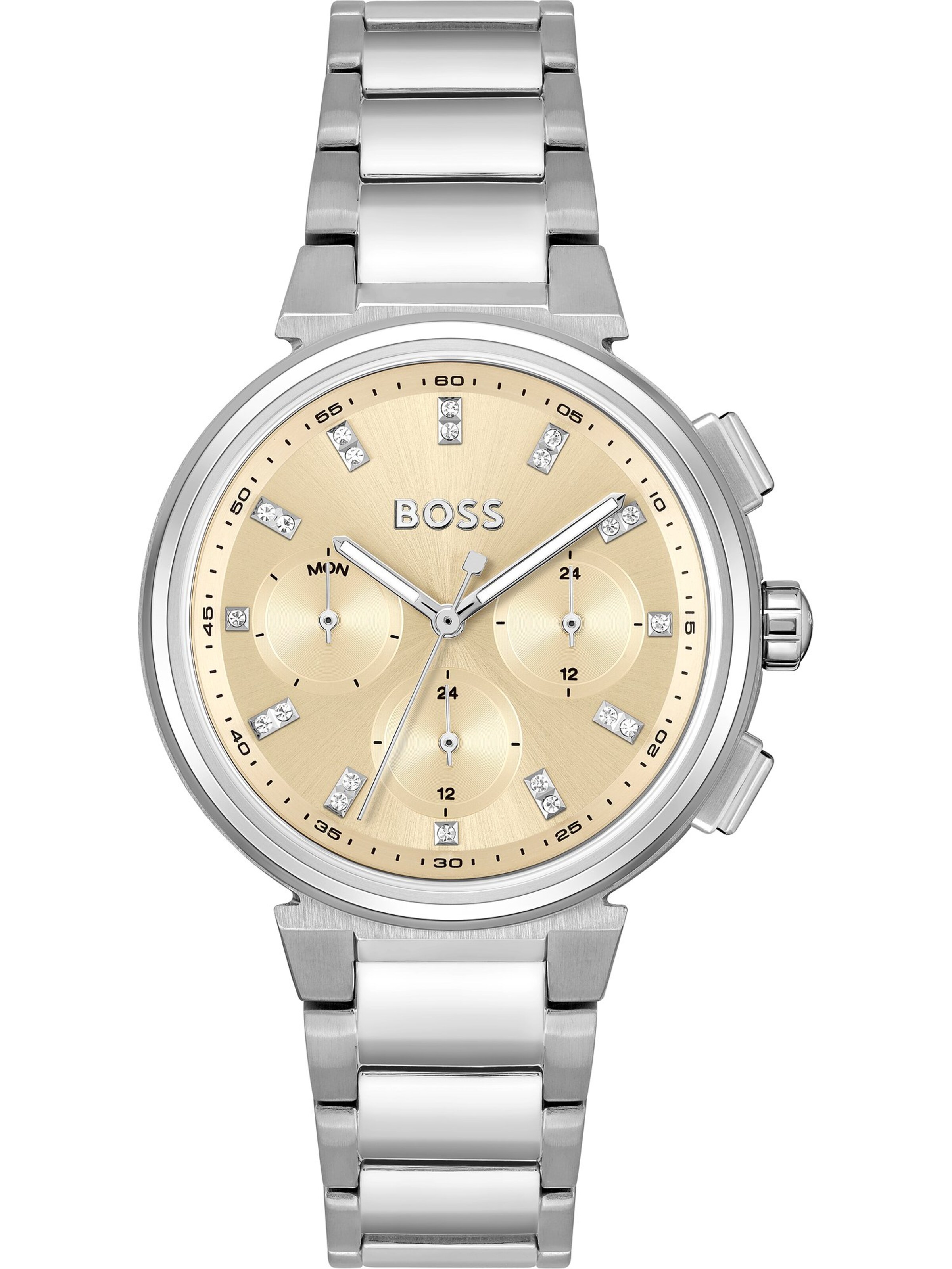 BOSS Аналоговые часы в Серебристый: спереди