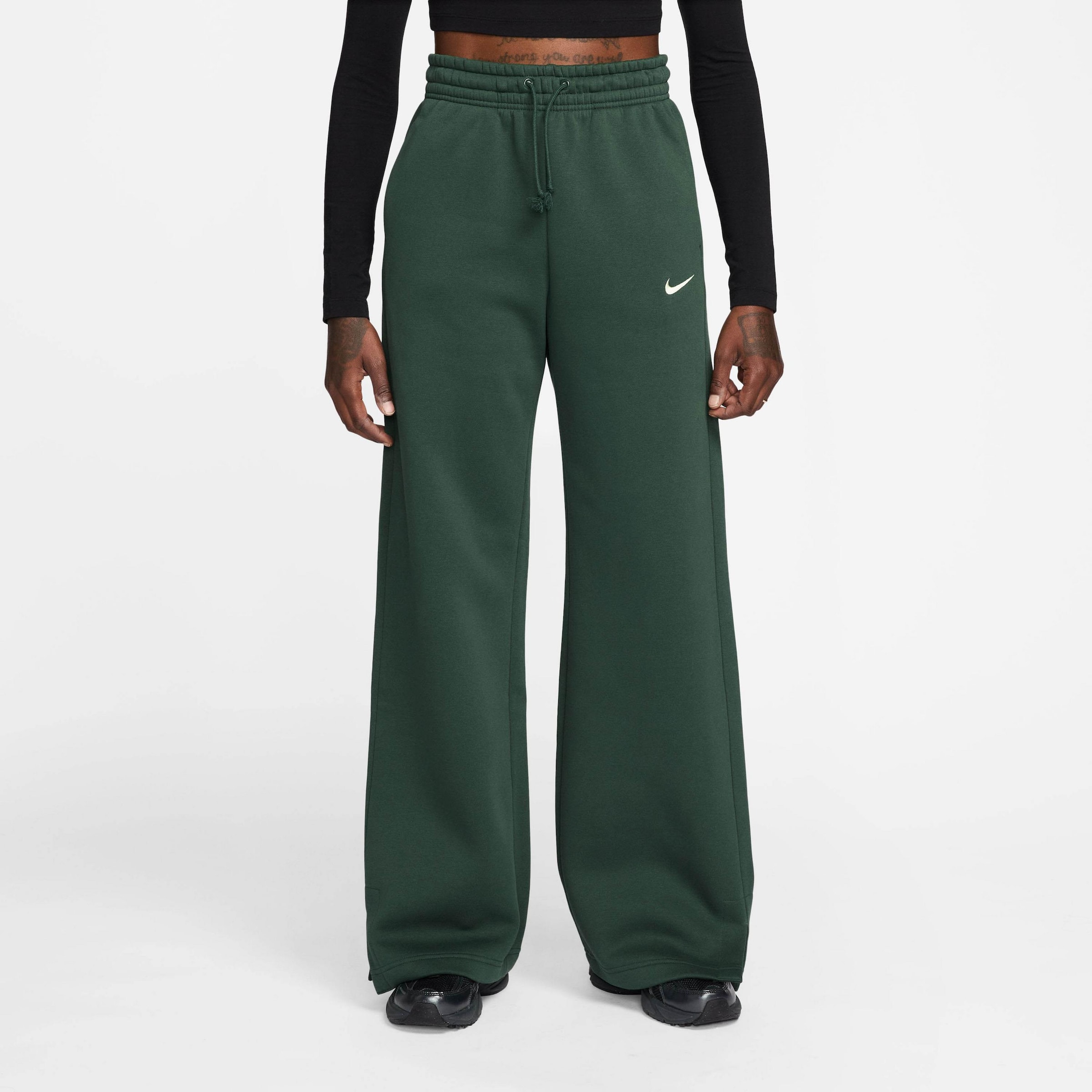 Nike Sportswear Wide leg Pants 'PHNX FLC' in Dark Green | ABOUT YOU