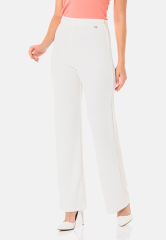 CIPO & BAXX Boot cut Pants in White