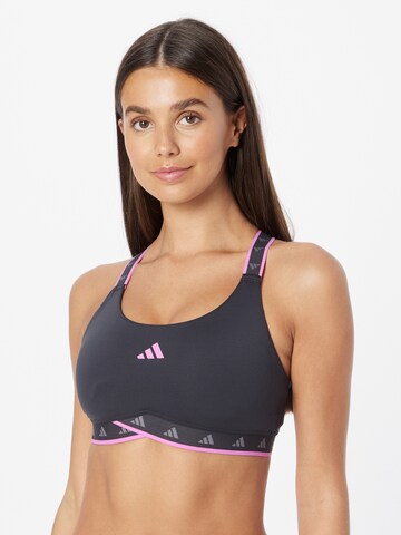 ADIDAS PERFORMANCE - Bustier Sujetador deportivo 'Powerimpact Medium-Support Techfit' en negro: frente