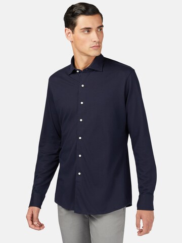 Coupe regular Chemise Boggi Milano en bleu : devant