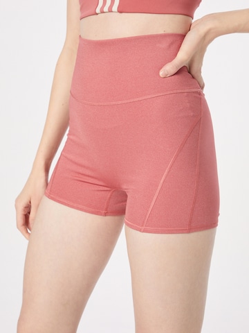 ADIDAS SPORTSWEAR Skinny Sportbroek 'Studio Luxe Fire Super-High-Waisted' in Roze