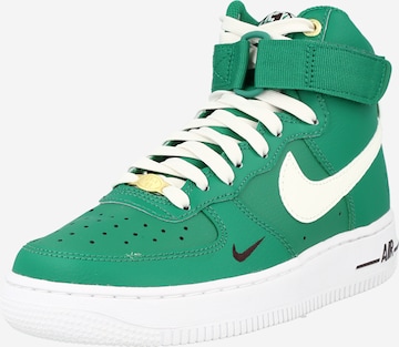 Nike Sportswear Kotníkové tenisky 'AIR FORCE 1 HI SE' – zelená: přední strana