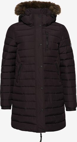 Superdry Wintermantel 'Super Fuji' in Zwart: voorkant