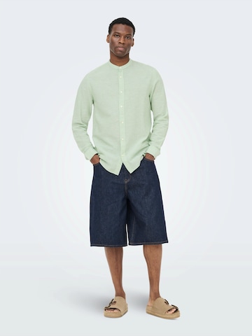Slim fit Cămașă 'ONSCaiden' de la Only & Sons pe verde