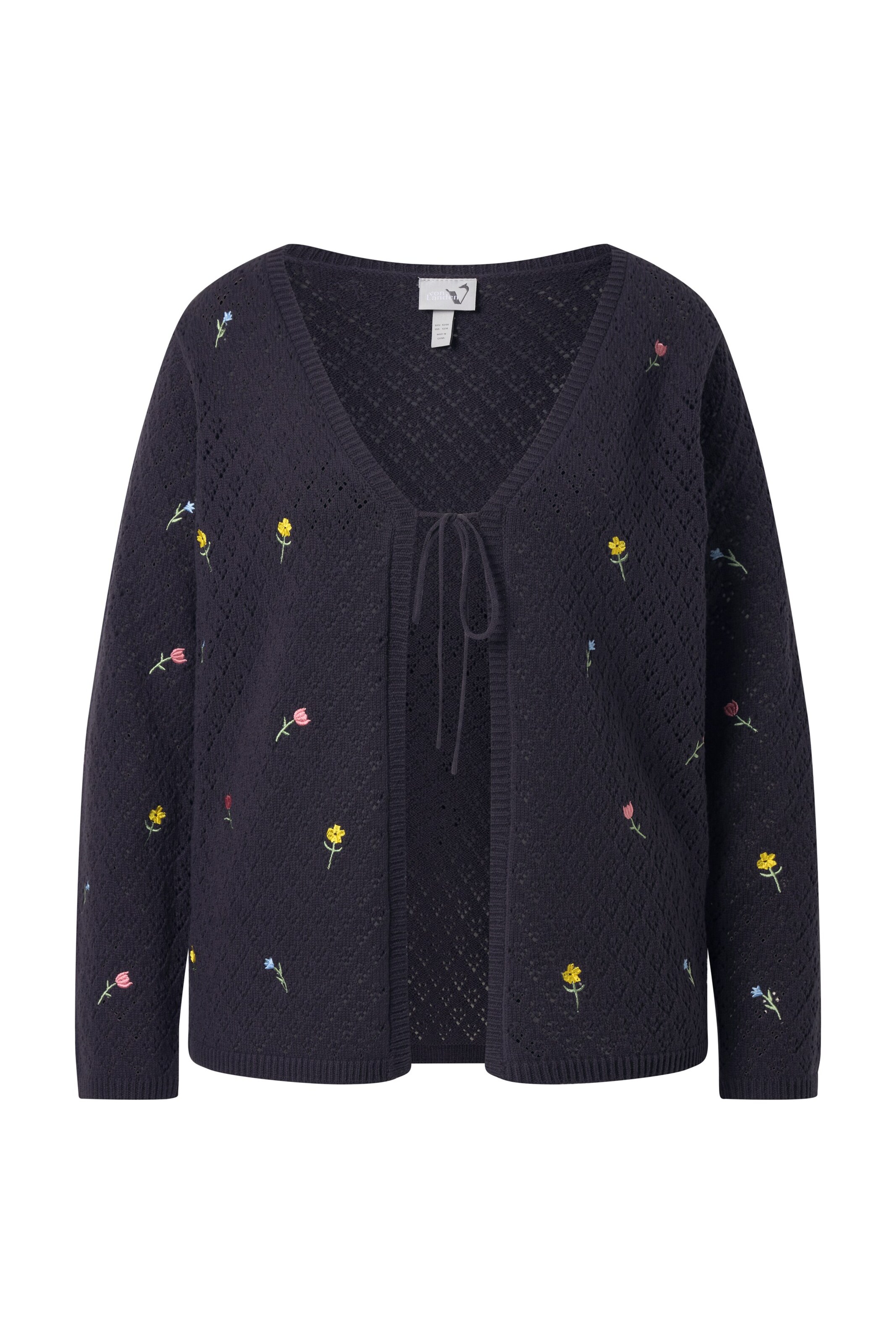 Ulla Popken Strickjacke in Schwarz: Vorderseite