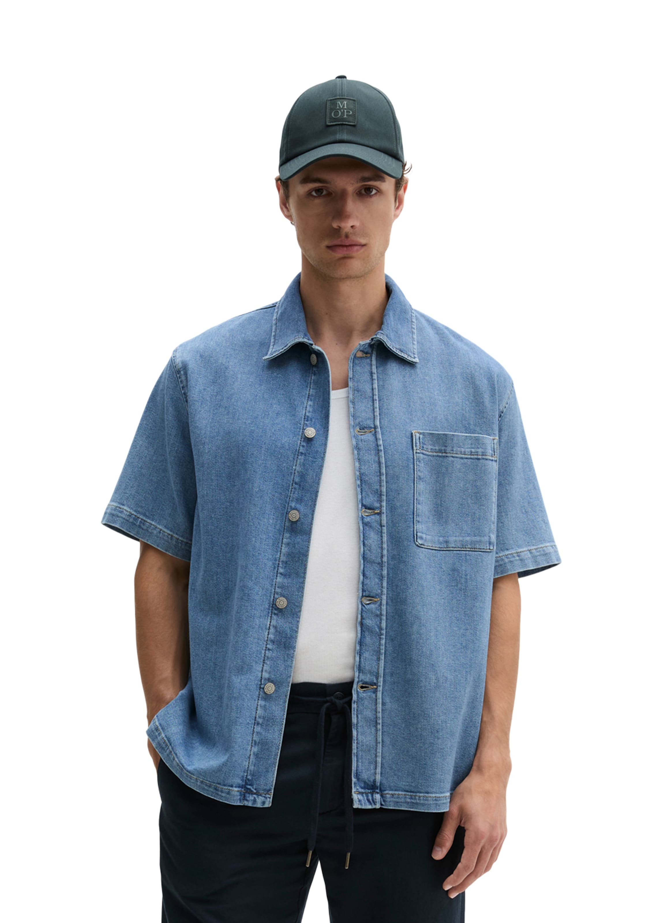 Marc O'Polo Regular fit Overhemd in Blauw: voorkant